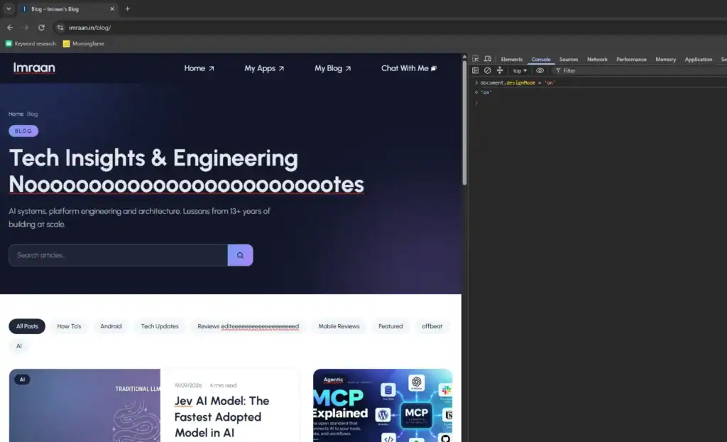 chrome-design-mode