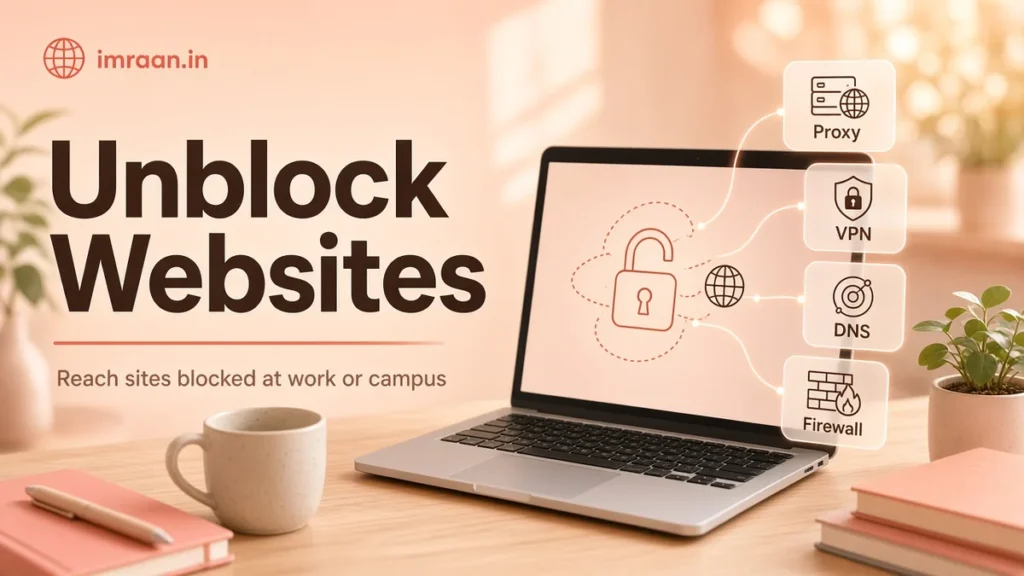 Unblock Websites illustration: Reach sites blocked at work or campus