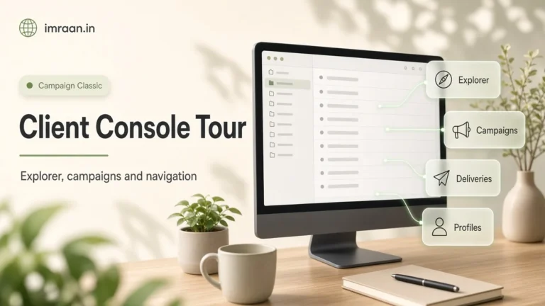 Adobe Campaign client console illustration: Explorer tree, campaigns, deliveries and profiles navigation