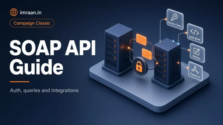 Adobe Campaign SOAP API illustration: two servers exchanging secured requests with a session token