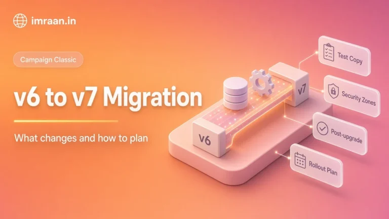 Adobe Campaign v7 migration illustration: planning the move from v6 with tests and rollout