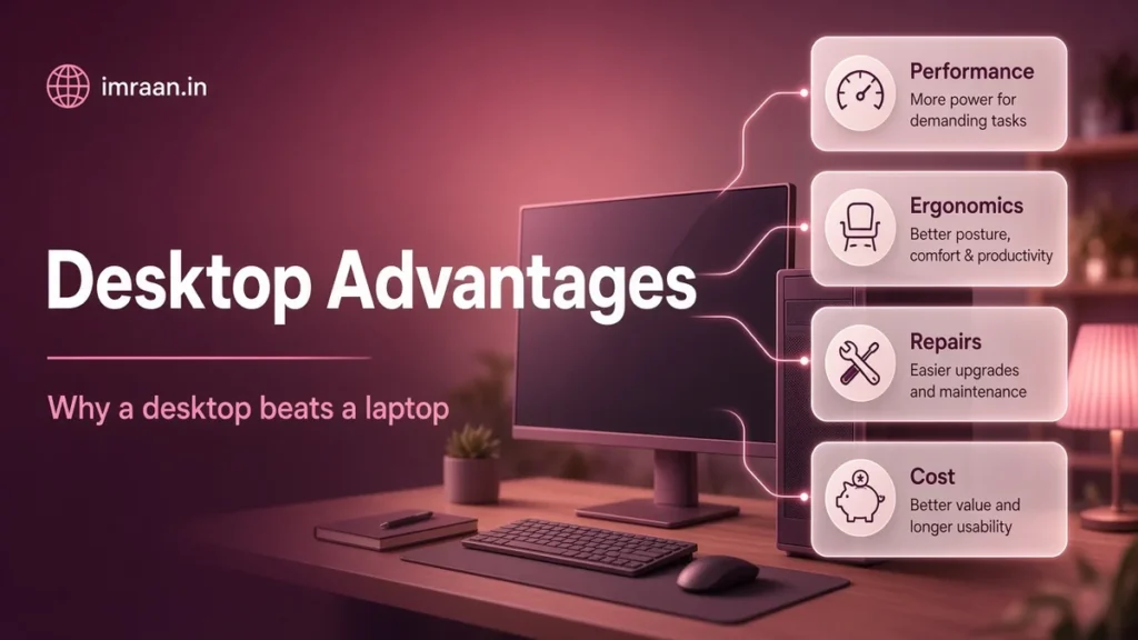 Desktop Advantages illustration: Why a desktop beats a laptop