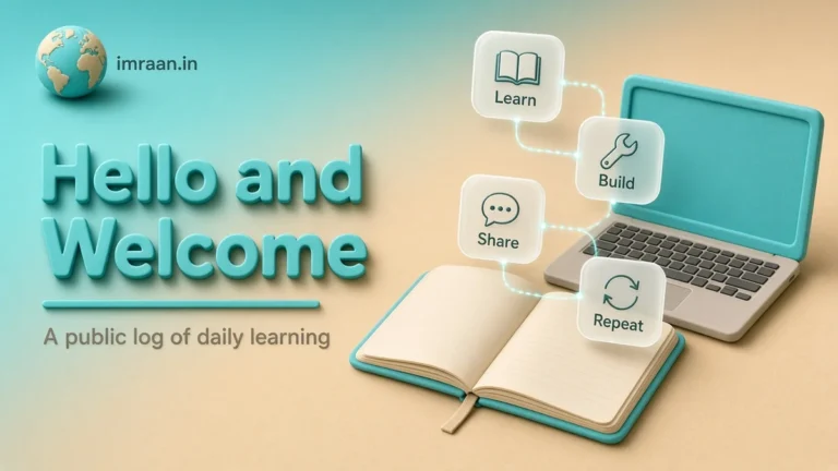 Hello and Welcome illustration: A public log of daily learning