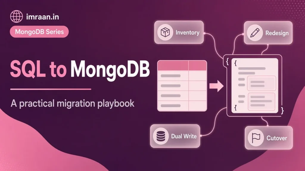 Illustration of how to migrate SQL to MongoDB: table rows reshaped into nested documents