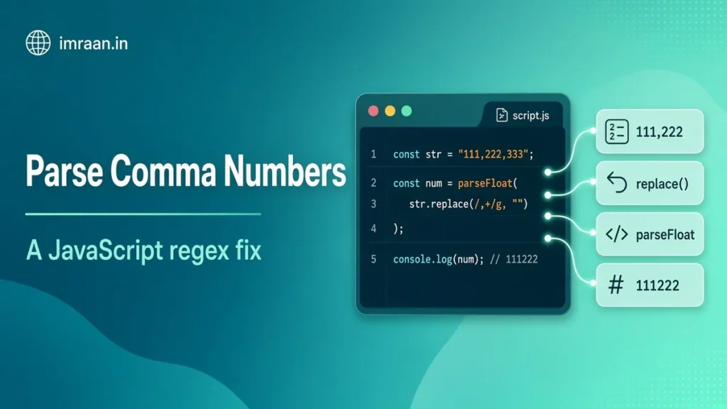 Parse Comma Numbers illustration: A JavaScript regex fix