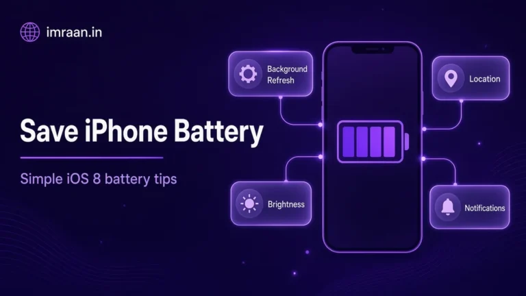Save iPhone Battery illustration: Simple iOS 8 battery tips