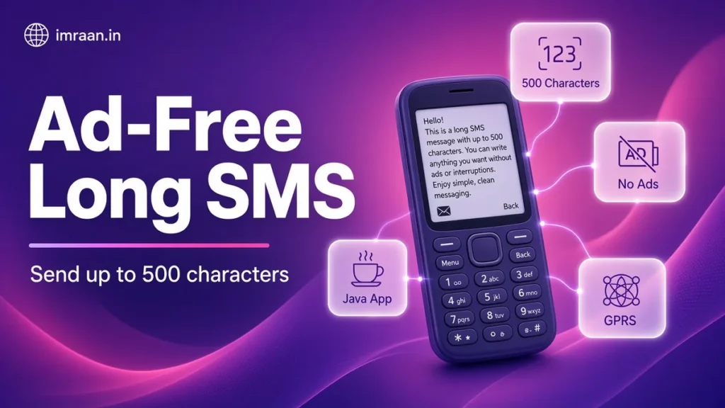 Ad-Free Long SMS illustration: Send up to 500 characters