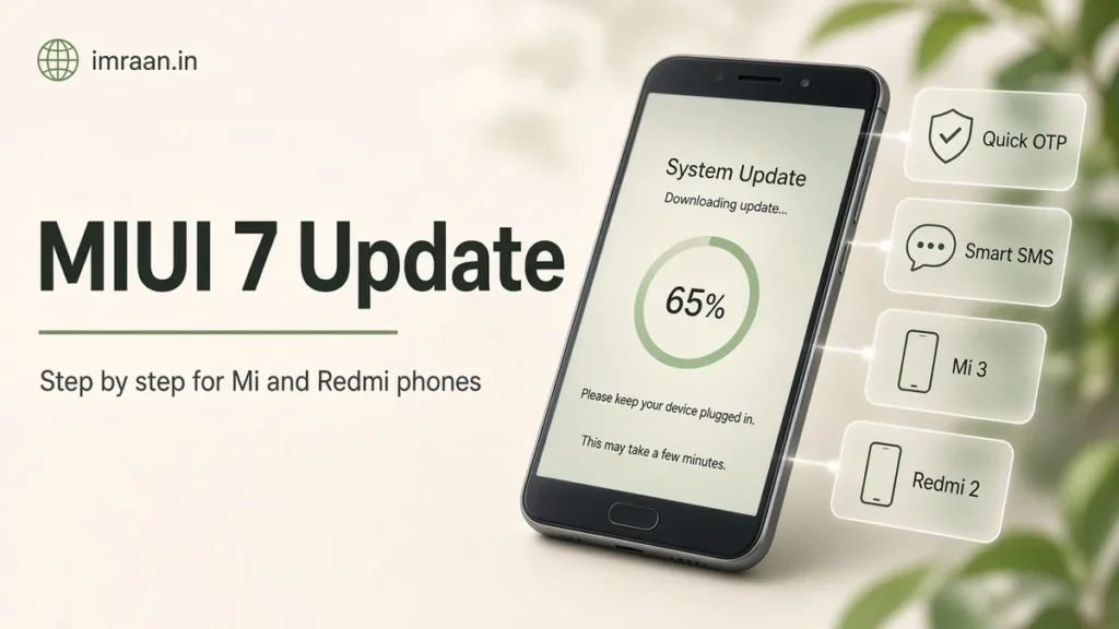 MIUI 7 Update illustration: Step by step for Mi and Redmi phones