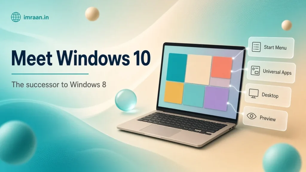 Meet Windows 10 illustration: The successor to Windows 8