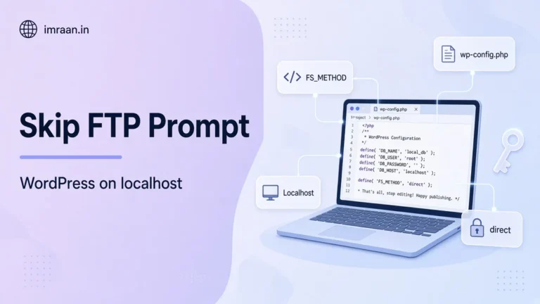 Skip FTP Prompt illustration: WordPress on localhost